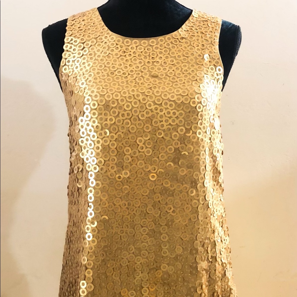 Alice + Olivia gold sequins dress SM